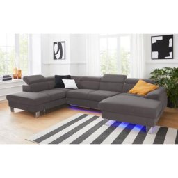 COTTA Polstergarnitur Komaris, (Set), Set: bestehend aus Wohnlandschaft und Hocker, Kopfteilverstellung
