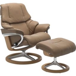 Stressless® Relaxsessel Reno (Set, Relaxsessel mit Hocker), mit Hocker, mit Signature Base, Größe S, M & L, Gestell Eiche