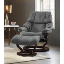 Stressless® Relaxsessel Reno (Set, Relaxsessel mit Hocker), mit Hocker, mit Classic Base, Größe S, M & L, Gestell Braun