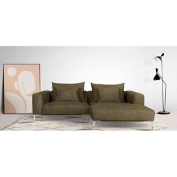 Guido Maria Kretschmer Home&Living Ecksofa JANTE, wahlweise Recamiere links oder rechts, mit Chromfüßen