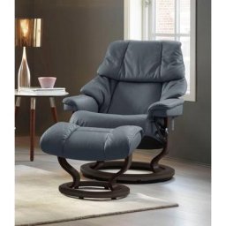 Stressless® Relaxsessel Reno (Set, Relaxsessel mit Hocker), mit Hocker, mit Classic Base, Größe S, M & L, Gestell Wenge