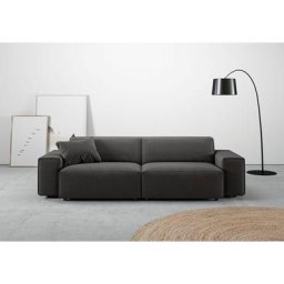 andas Big-Sofa Glimminge, besondere Kedernähte, auch in Breitcord + Easy care-Bezug, Zierkissen