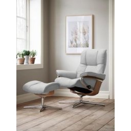 Stressless® Relaxsessel Mayfair (Set, Relaxsessel mit Hocker), mit Hocker, mit Cross Base, Größe S, M & L, Holzakzent Eiche