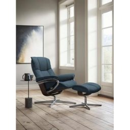Stressless® Relaxsessel Mayfair (Set, Relaxsessel mit Hocker), mit Hocker, mit Cross Base, Größe S, M & L, Holzakzent Wenge