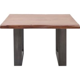 MCA furniture Couchtisch Cartagena, Couchtisch Massivholz mit Baumkante und natürlichen Rissen und Löchern