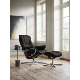 Stressless® Relaxsessel Mayfair (Set, Relaxsessel mit Hocker), mit Hocker, mit Cross Base, Größe S, M & L, Holzakzent Wenge