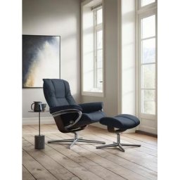Stressless® Relaxsessel Mayfair (Set, Relaxsessel mit Hocker), mit Hocker, mit Cross Base, Größe S, M & L, Holzakzent Wenge