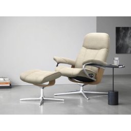 Stressless® Relaxsessel Consul (Set, Relaxsessel mit Hocker), mit Hocker, mit Cross Base, Größe S, M & L, Holzakzent Eiche