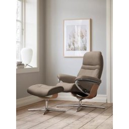 Stressless® Relaxsessel Sunrise (Set, Relaxsessel mit Hocker), mit Hocker, mit Cross Base, Größe S, M & L, Holzakzent Eiche