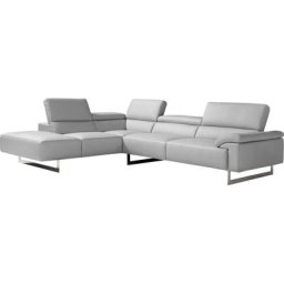 Egoitaliano Ecksofa Malika, mit Ottomane, inkl. Kopfteilverstellung und chromfarbenen Metallfüßen
