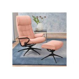 Stressless® Relaxsessel London (Set, Relaxsessel mit Hocker), mit Hocker, High Back, mit Star Base, Gestell Schwarz