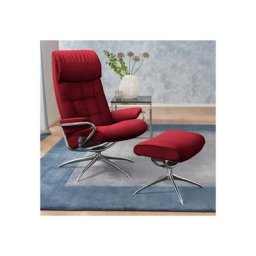 Stressless® Relaxsessel London (Set, Relaxsessel mit Hocker), mit Hocker, High Back, mit Star Base, Gestell Chrom