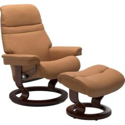 Stressless® Relaxsessel Sunrise (Set, Relaxsessel mit Hocker), mit Classic Base, Größe S, Gestell Braun