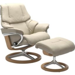 Stressless® Relaxsessel Reno (Set, Relaxsessel mit Hocker), mit Hocker, mit Signature Base, Größe S, M & L, Gestell Eiche