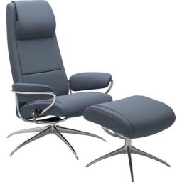 Stressless® Relaxsessel Paris (Set, Relaxsessel mit Hocker), mit Hocker, High Back, mit Star Base, Gestell Chrom