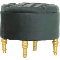 Leonique Hocker Gent, aus Samtvelours, mit gedrechselten Standfüßen in gold, mit Staufach