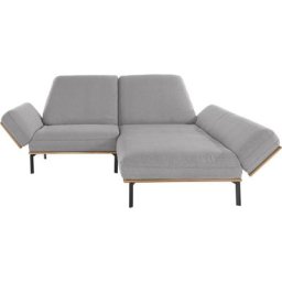 INOSIGN Ecksofa Linny, Arm- und Rückenfunktion und Holzkranz in Wildeiche, kleine Ausführung