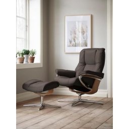 Stressless® Relaxsessel Mayfair (Set, Relaxsessel mit Hocker), mit Hocker, mit Cross Base, Größe S, M & L, Holzakzent Eiche