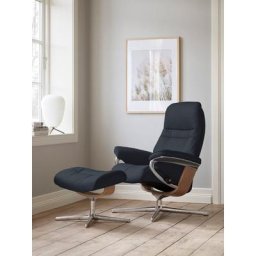 Stressless® Relaxsessel Sunrise (Set, Relaxsessel mit Hocker), mit Hocker, mit Cross Base, Größe S, M & L, Holzakzent Eiche