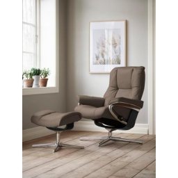 Stressless® Relaxsessel Mayfair (Set, Relaxsessel mit Hocker), mit Hocker, mit Cross Base, Größe S, M & L, Holzakzent Schwarz