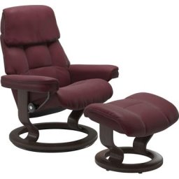 Stressless® Relaxsessel Ruby (Set, Relaxsessel mit Hocker), mit Classic Base, Größe L, Gestell Eiche, Wenge, Braun & Schwarz