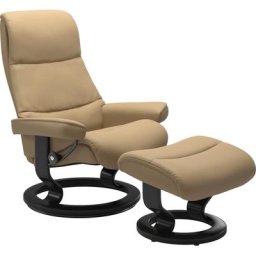 Stressless® Relaxsessel View (Set, Relaxsessel mit Hocker), mit Classic Base, Größe M,Gestell Schwarz