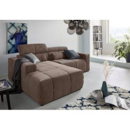 DOMO collection Ecksofa Brandon, Mit Kopfteilverstellung, auch in Leder