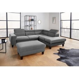 COTTA Polstergarnitur Morven, (Set), Set: bestehend aus Ecksofa und Hocker, Kopfteilverstellung