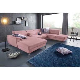 sit&more Wohnlandschaft, 12 cm Fußhöhe, Sitztiefenverstellung, wahlweise in 2 Fußfarben