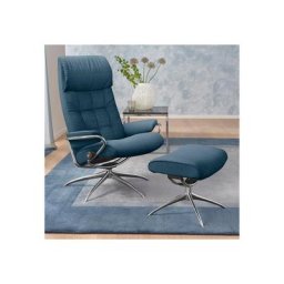 Stressless® Relaxsessel London (Set, Relaxsessel mit Hocker), mit Hocker, High Back, mit Star Base, Gestell Chrom