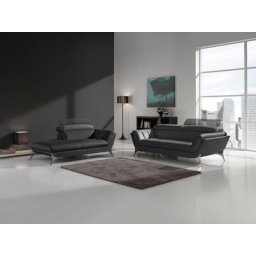 Egoitaliano Polstergarnitur Sueli, (Set), bestehend aus Sofa und Recamiere, Kopfteilverstellung, Bezug Leder