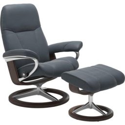 Stressless® Relaxsessel Consul (Set, Relaxsessel mit Hocker), mit Hocker, mit Signature Base, Größe S, Gestell Wenge