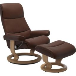Stressless® Relaxsessel View (Set, Relaxsessel mit Hocker), mit Classic Base, Größe L,Gestell Eiche