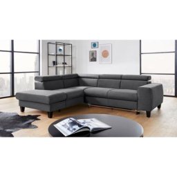 COTTA Polstergarnitur Morven, (Set), Set: bestehend aus Ecksofa und Hocker, Kopfteilverstellung
