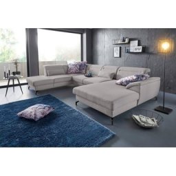 sit&more Wohnlandschaft, 12 cm Fußhöhe, Sitztiefenverstellung, wahlweise in 2 Fußfarben