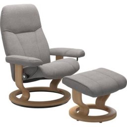 Stressless® Relaxsessel Consul (Set, Relaxsessel mit Hocker), mit Hocker, mit Classic Base, Größe L, Gestell Eiche
