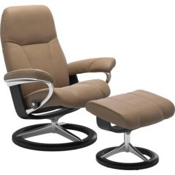 Stressless® Relaxsessel Consul (Set, Relaxsessel mit Hocker), mit Hocker, mit Signature Base, Größe M, Gestell Schwarz