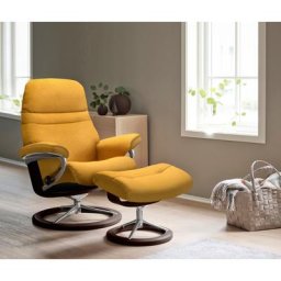 Stressless® Relaxsessel Sunrise (Set, Relaxsessel mit Hocker), mit Signature Base, Größe M, Gestell Braun