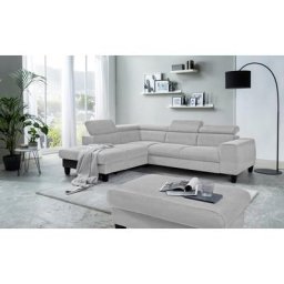COTTA Polstergarnitur Morven, (Set), Set: bestehend aus Ecksofa und Hocker, Kopfteilverstellung