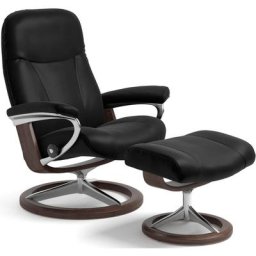 Stressless® Relaxsessel Garda (Set, Relaxsessel mit Hocker), mit Hocker, mit Signature Base, Größe L, Gestell Wenge