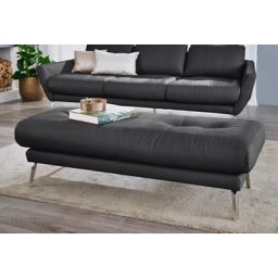 W.SCHILLIG Hocker softy, mit dekorativer Heftung im Sitz, Füße Chrom glänzend