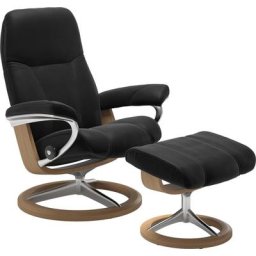 Stressless® Relaxsessel Consul (Set, Relaxsessel mit Hocker), mit Hocker, mit Signature Base, Größe M, Gestell Eiche