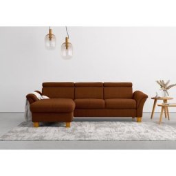 Home affaire Ecksofa, wahlweise mit Bett mit klappbaren Rollen, Kasten und Kopfverstellung