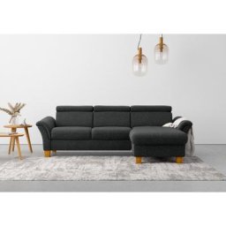 Home affaire Ecksofa, wahlweise mit Bett mit klappbaren Rollen, Kasten und Kopfverstellung