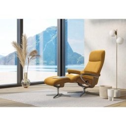 Stressless® Relaxsessel View (Set, Relaxsessel mit Hocker), mit Hocker, mit Cross Base, Größe S, M & L, Holzakzent Eiche