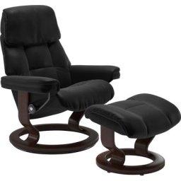 Stressless® Relaxsessel Ruby (Set, Relaxsessel mit Hocker), mit Classic Base, Größe L, Gestell Eiche, Wenge, Braun & Schwarz