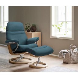 Stressless® Relaxsessel Sunrise (Set, Relaxsessel mit Hocker), mit Signature Base, Größe M, Gestell Eiche