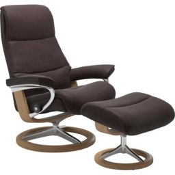 Stressless® Relaxsessel View (Set, Relaxsessel mit Hocker), mit Signature Base, Größe S,Gestell Eiche