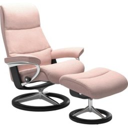 Stressless® Relaxsessel View (Set, Relaxsessel mit Hocker), mit Signature Base, Größe M,Gestell Schwarz