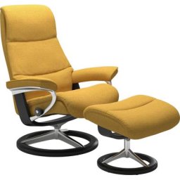 Stressless® Relaxsessel View (Set, Relaxsessel mit Hocker), mit Signature Base, Größe L,Gestell Schwarz